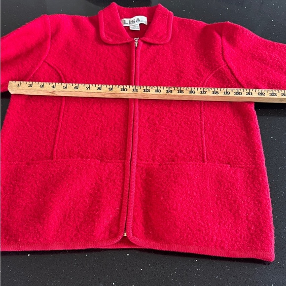 Jacket Lisa International Bold Red Teddy Jacket - Picture 8 of 9
